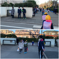 写真：小中合同あいさつ運動の様子2