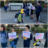 写真：小中合同あいさつ運動の様子3