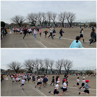 写真：3学期ミニリンピック持久走旬間の様子1