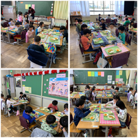 写真：1年生給食開始3