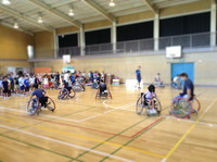 写真：車いすバスケ体験2