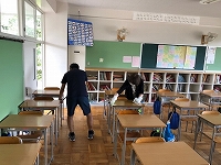 写真：6月9日消毒作業1