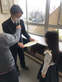 読書感想文表彰の様子