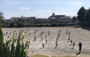 体育学習発表会練習の様子1