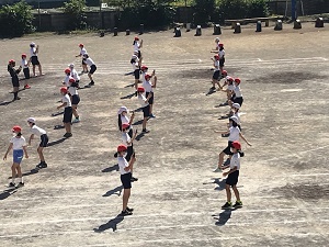 タブレットを使った練習の様子