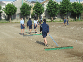 写真　運動会予行準備
