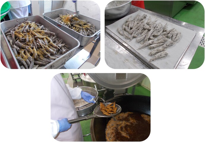 メヒカリのから揚げ調理写真