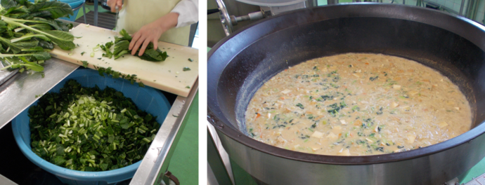 呉汁の調理の様子