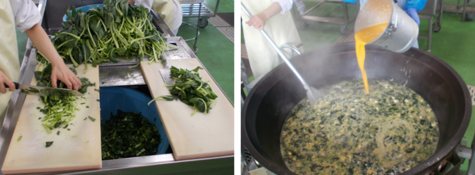 たまごスープの調理写真