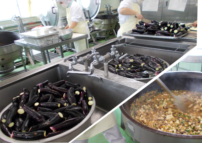 マーボー茄子の調理写真