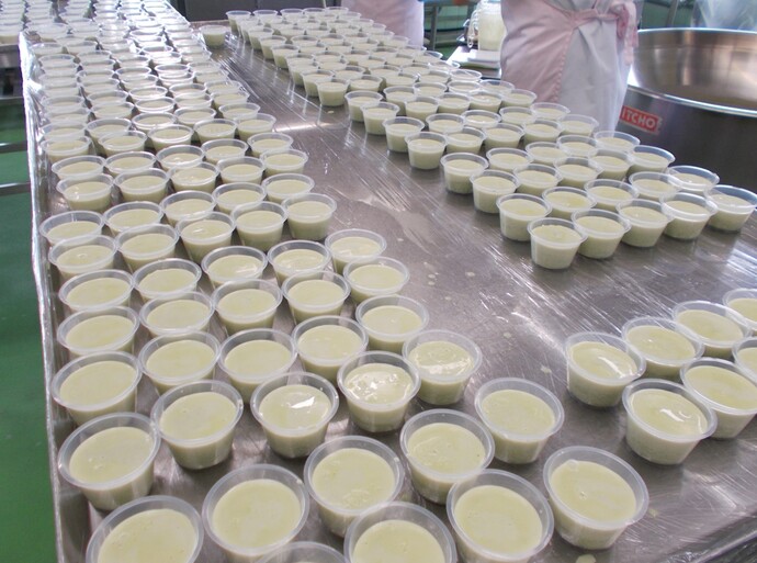 抹茶ゼリー調理の様子