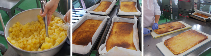 パイン入りヨーグルトケーキの調理写真