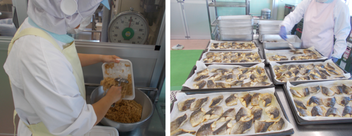 アジの文化干し調理写真