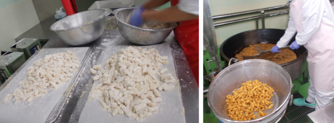 大豆といかの甘辛揚げ調理写真