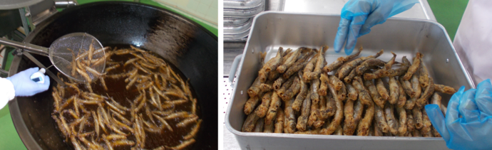 揚げししゃもの調理写真