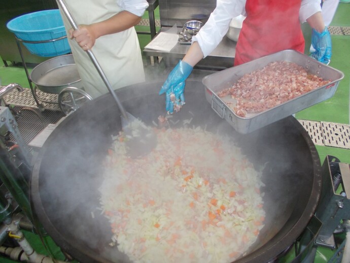 ガーリックライス調理写真