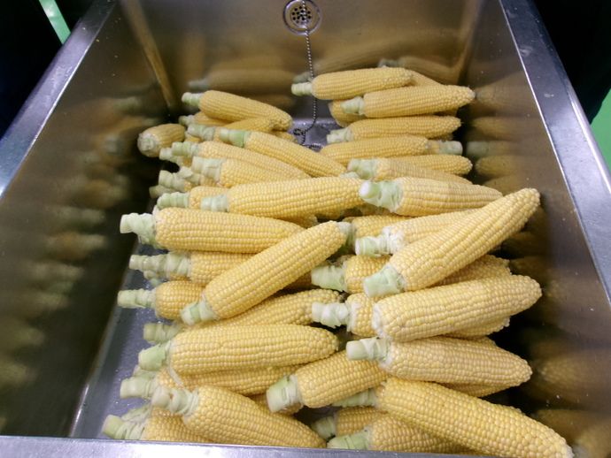 皮をむいたとうもろこし