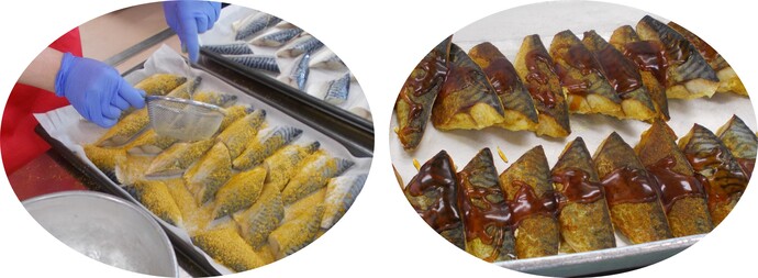 鯖のカレー醤油やき調理写真